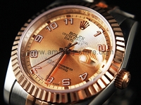 Rolex Date-Just Silver Case Gold Dial For Men