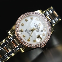 Rolex Day-Date Gold Case Mother of Pearl White Dial For Men