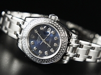 Rolex Date-Just Silver Case Blue Dial For Women