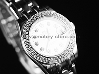 Rolex Date-Just Silver Case White Dial For Women