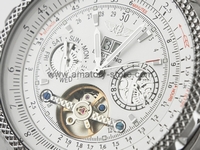 Breitling Bentley Silver Case White Dial For Men