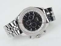 Breitling Bentley Motors Silver Case Black Dial For Men