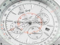 Breitling Montbrilliant Silver Case White Dial For Men