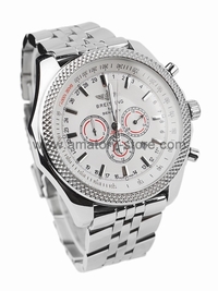 Breitling Bentley Motors Silver Case White Dial For Men