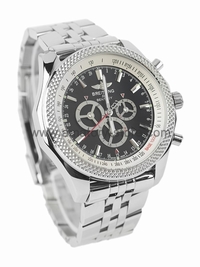 Breitling Bentley Motors Silver Case Black Dial For Men