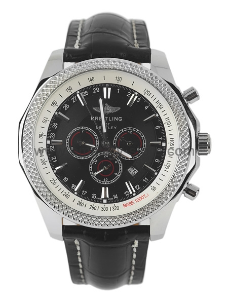 Breitling Bentley Motors Silver Case Black Dial For Men