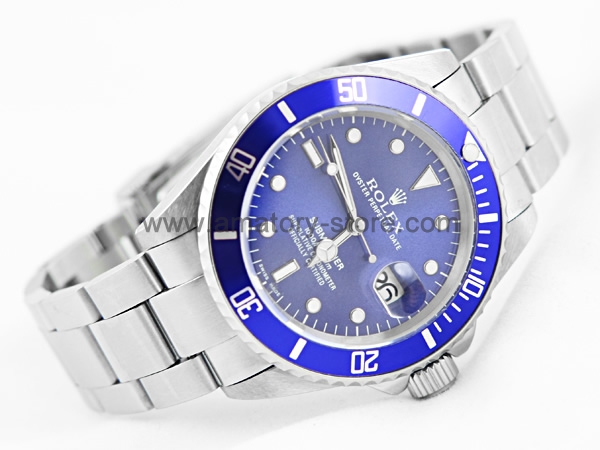 Rolex Submariner Silver Case Blue Dial And Bezel For Men