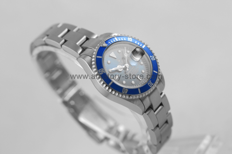 Rolex Submariner Silver Case Blue Dial And Bezel For Women