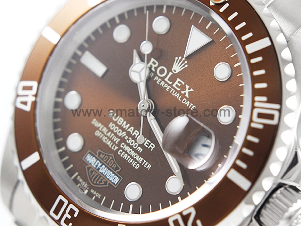 Rolex Submariner Silver Case Brown Dial Brown Bezel For Men