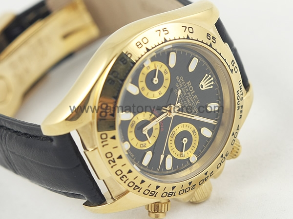 Rolex Daytona Gold Case Black Dial For Women