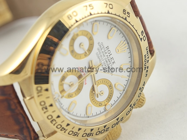 Rolex Daytona Gold Case White Dial For Women