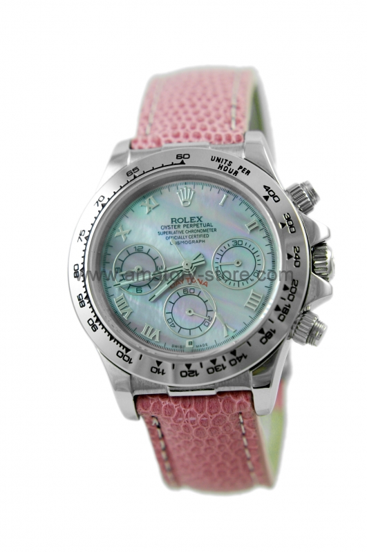 Rolex Daytona Silver Case Pink Dial For Women