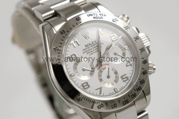 Rolex Daytona Silver Case White Dial For Men