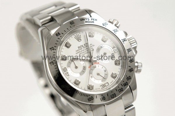 Rolex Daytona Silver Case White Dial For Men