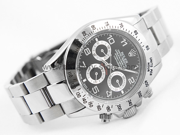 Rolex Daytona Silver Case Black Dial For Men