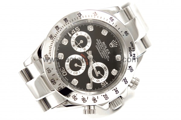 Rolex Daytona Silver Case Black Dial For Men