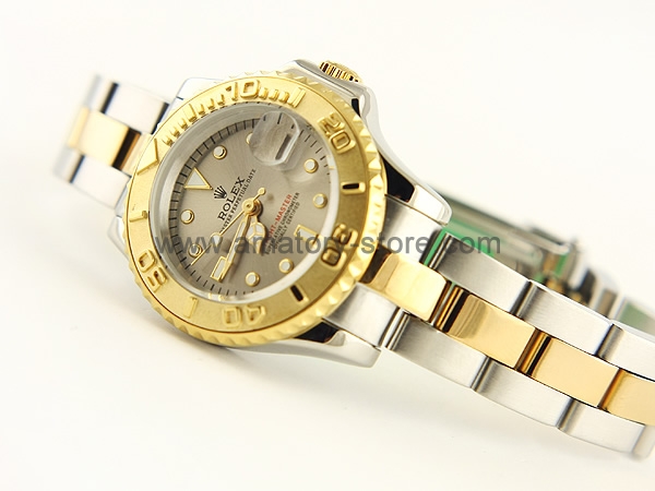 Rolex Yacht-Master Two Tone Case Champagne For Women