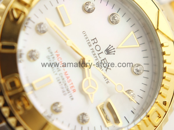 Rolex Yacht-Master Two Tone Case Pearl Dial For Women