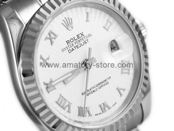 Rolex Date-Just Silver Case White Dial For Men