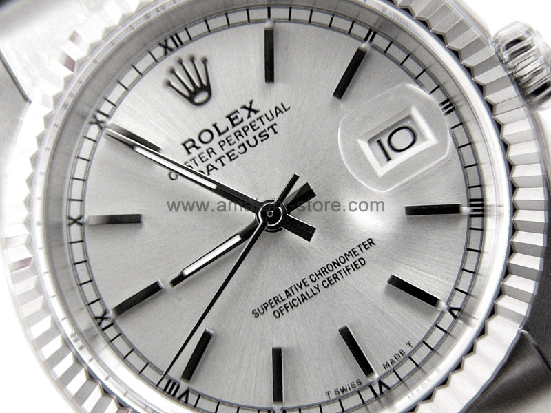 Rolex Date-Just Silver Case Silver Dial For Men