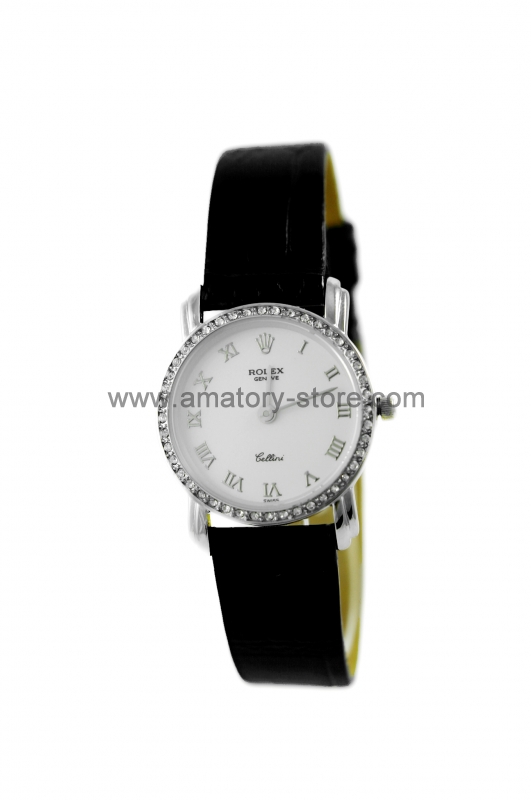 Rolex Cellini Silver Case White Dial For Women