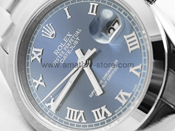 Rolex Date-Just Silver Case Blue Dial For Men