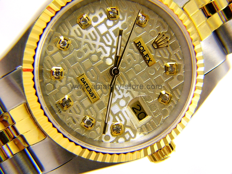 Rolex Date-Just Two Tone Case Gold Computer Dial For Men