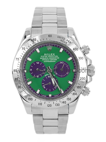 Rolex Daytona Silver Case Green Dial For Men