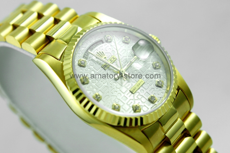 Rolex Day-Date Gold Case Gold Computer Dial For Men