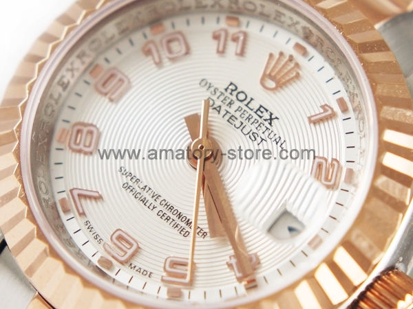 Rolex Date-Just Two Tone Case Pearl Gold For Women