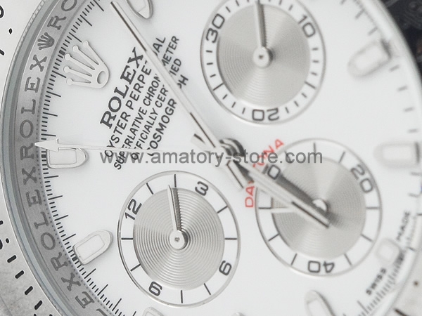 Rolex Daytona Silver Case White Dial For Men