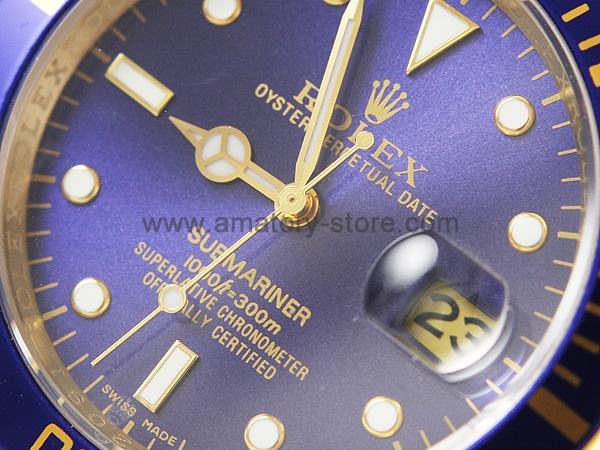 Rolex Submariner Gold Case Blue Dial Blue Bezel For Men