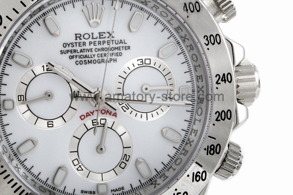 Rolex Daytona Silver Case White Dial For Men