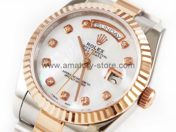 Rolex Day-Date Two Tone Case Pearl Dial For Men