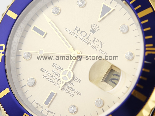 Rolex Submariner Two Tone Case Champagne Dial Blue Bezel For Men