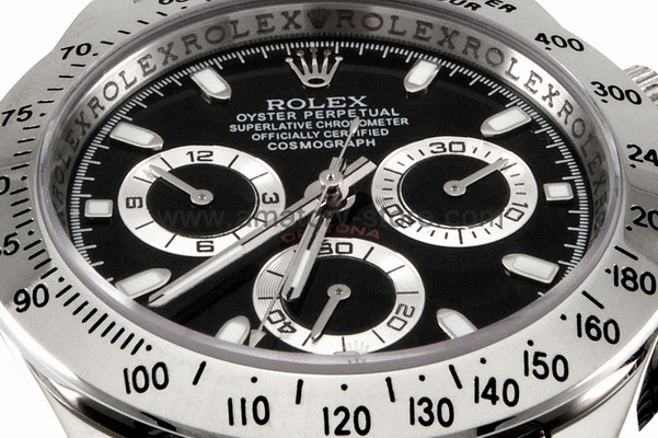 Rolex Daytona Silver Case Black Dial For Men