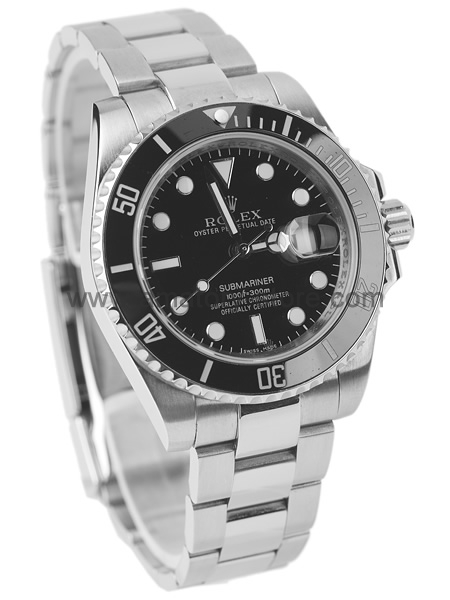 Rolex Submariner Ceramic Bezel Silver Case Black Dial For Men