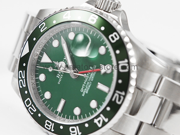 Rolex GMT Master II Silver Case Green Dial Green Bezel For Men