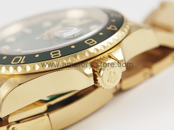 Rolex GMT Master II Gold Case Green Dial Green Bezel For Men