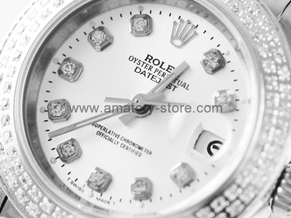 Rolex Date-Just Silver Case Silver Dial For Women