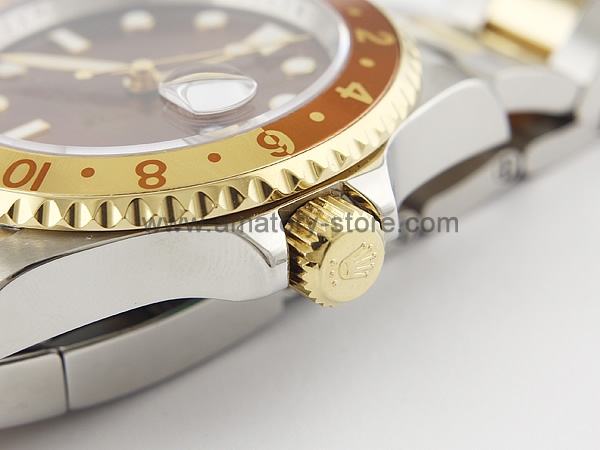 Rolex GMT-Master II Two Tone Case Brown Dial Gold-Brown  Bezel For Men