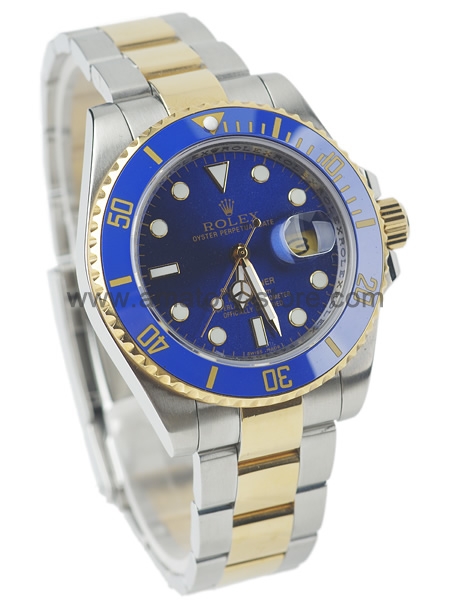 Rolex Submariner Ceramic Bezel Two Tone Case Blue Dial For Men