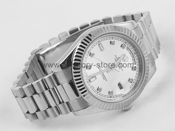 Rolex Day-Date Silver Case Silver Dial For Men