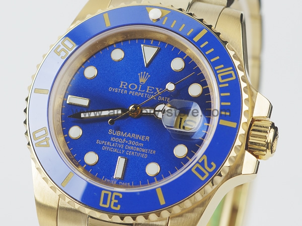 Rolex Submariner Ceramic Bezel Gold Case Blue Dial For Men