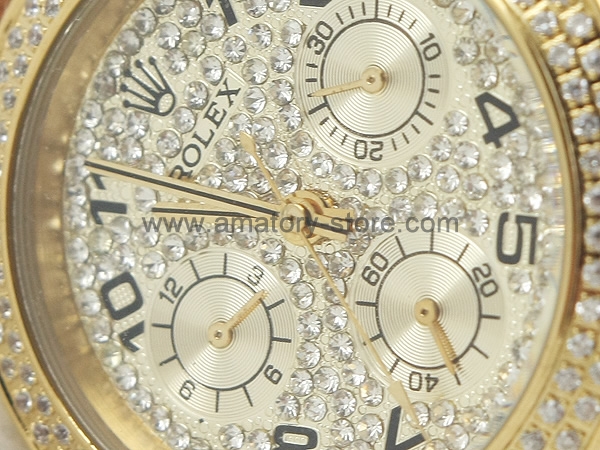 Rolex Daytona Gold Case Diamond Dial For Women