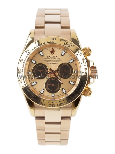 Rolex Daytona Gold Case Rose Gold Dial For Men