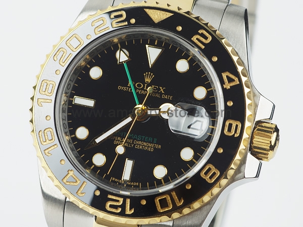 Rolex GMT Master II Ceramic Bezel Two Tone Case Black Dial For Men