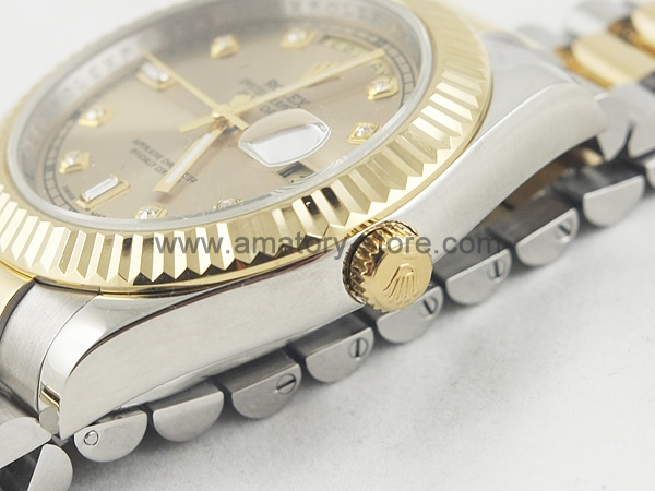 Rolex Day-Date Two Tone Case Gold Dial For Men