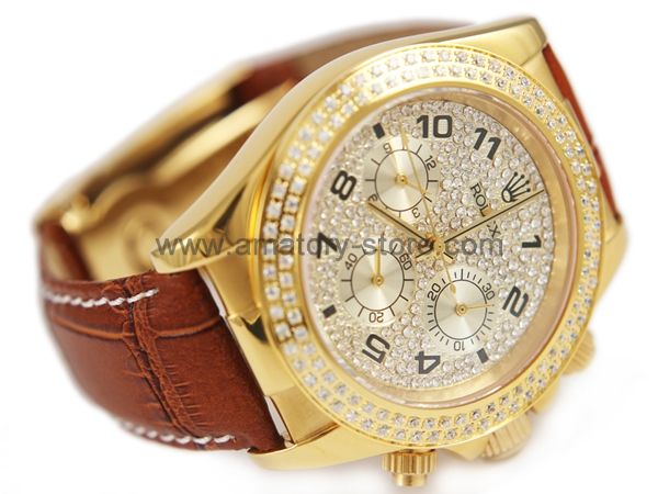 Rolex Daytona Gold Case Diamonds Dial For Men