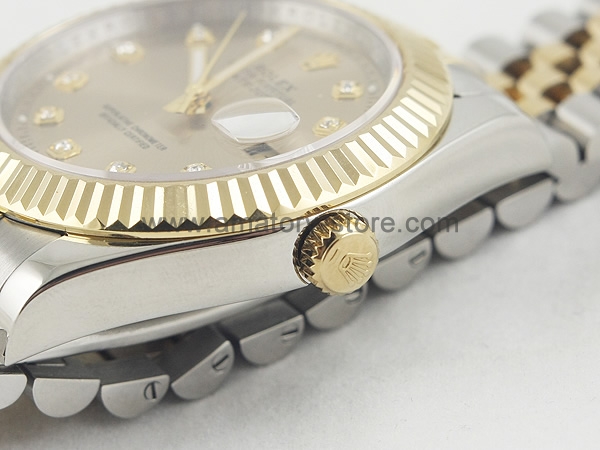 Rolex Date-Just Two Tone Case Gold Dial For Men